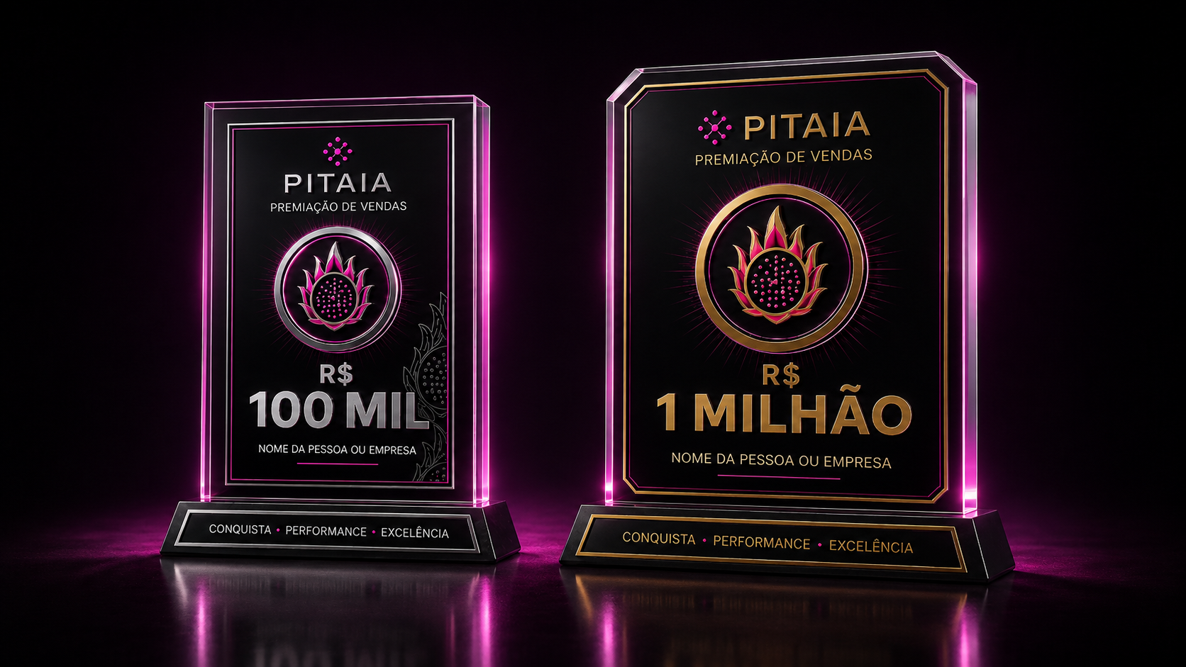 Placas de premiação Pitaia